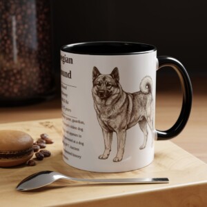 11oz Norwegian Elkhound Mug, Black, lifestyle photo