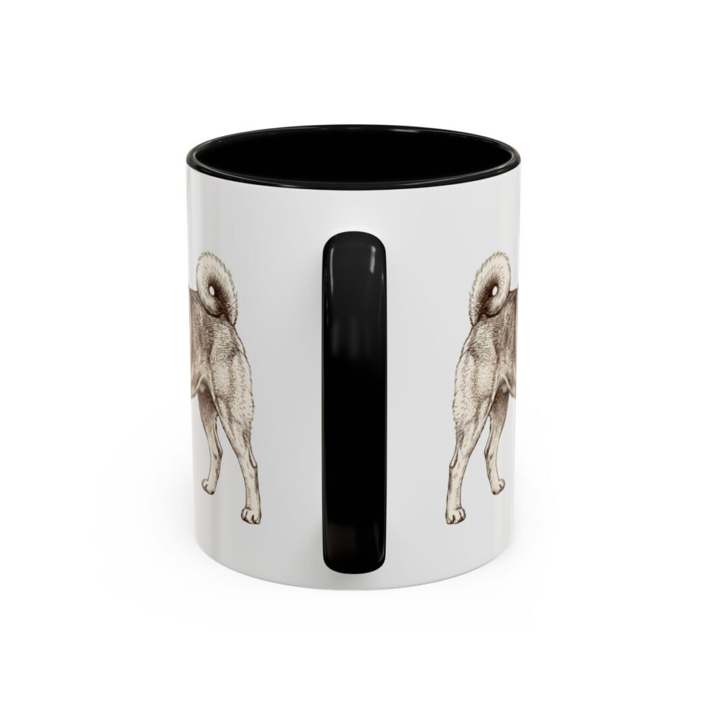 11oz Norwegian Elkhound Mug, Black, back view