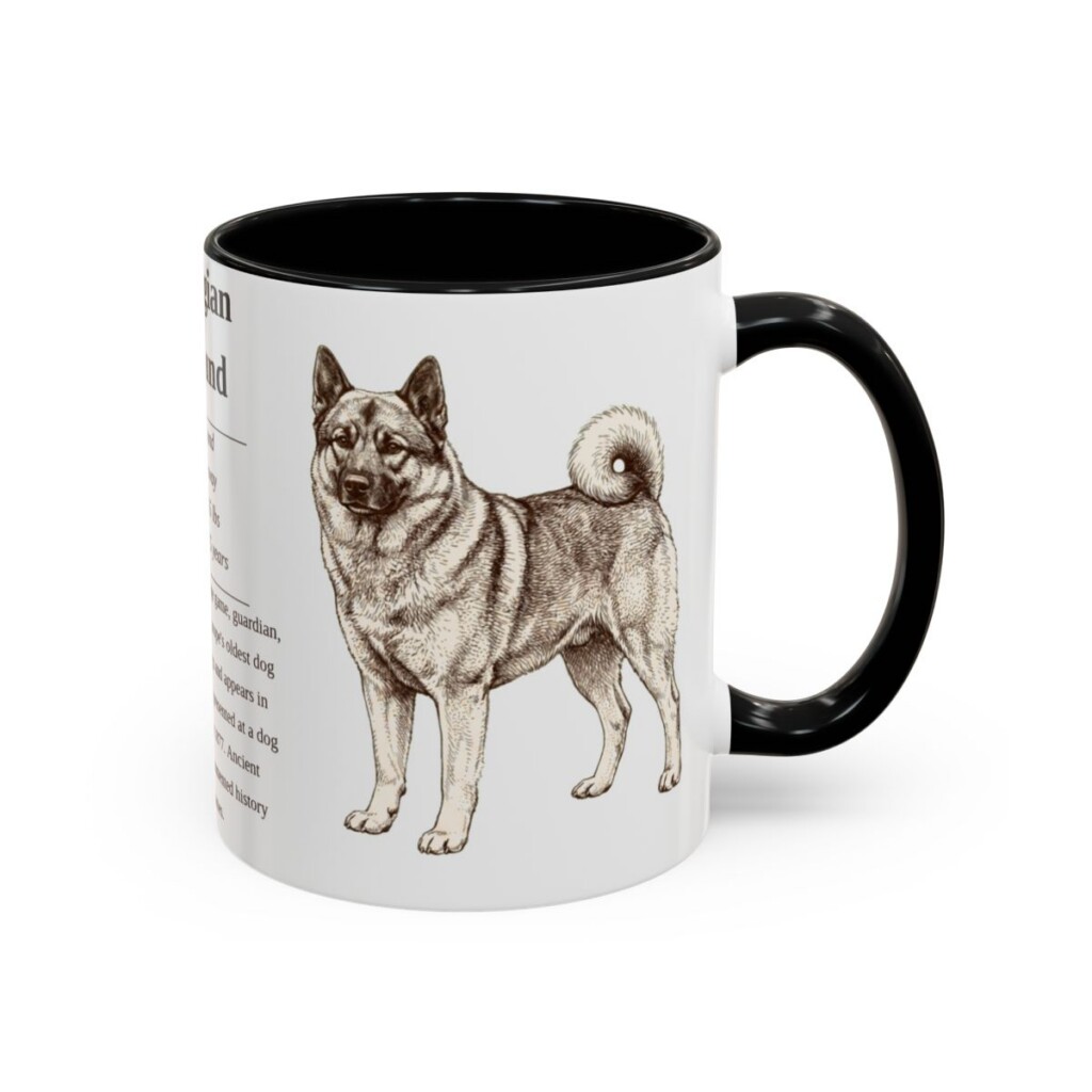 11oz Norwegian Elkhound Mug, Black, right side view