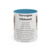 11oz Norwegian Elkhound Mug, Light Blue, front view