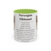 11oz Norwegian Elkhound Mug, Light Green, front view