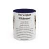 11oz Norwegian Elkhound Mug, Navy, front view