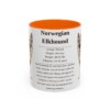 11oz Norwegian Elkhound Mug, Orange, front view