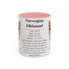 11oz Norwegian Elkhound Mug, Pink, front view