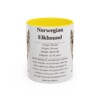 11oz Norwegian Elkhound Mug, Yellow, front view