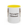 11oz Norwegian Elkhound Mug, Yellow, front view