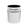 11oz Norwegian Lundehund Mug, Black, front view