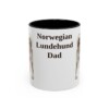11oz Norwegian Lundehund Dog Dad Mug, Black, front view