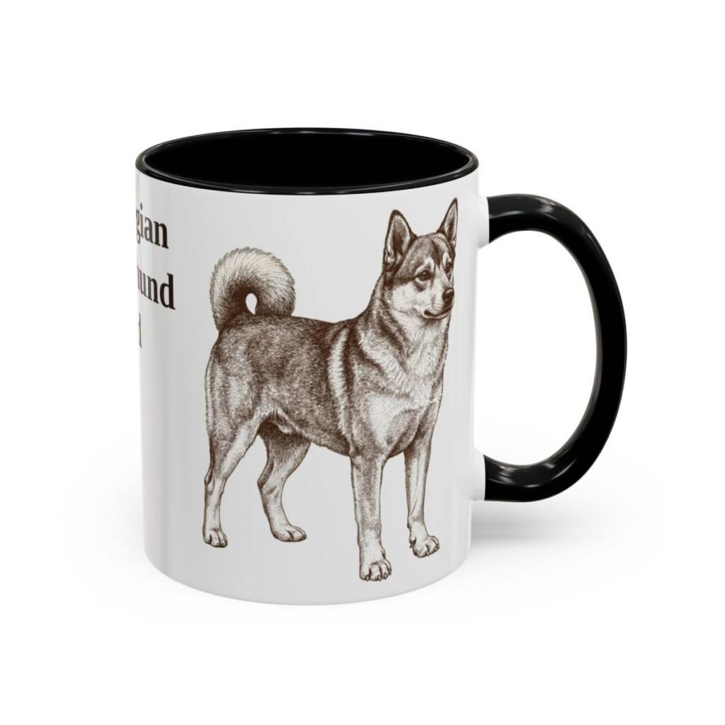 11oz Norwegian Lundehund Dog Dad Mug, Black, right side view