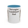 11oz Norwegian Lundehund Dog Dad Mug, Light Blue, front view