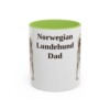11oz Norwegian Lundehund Dog Dad Mug, Light Green, front view