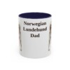 11oz Norwegian Lundehund Dog Dad Mug, Navy, front view