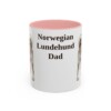 11oz Norwegian Lundehund Dog Dad Mug, Pink, front view