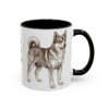 11oz Funny Norwegian Lundehund Mug, Black, right side view