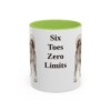 11oz Funny Norwegian Lundehund Mug, Light Green, front view