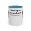 11oz Norwegian Lundehund Latin Mug, Light Blue, front view