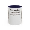11oz Norwegian Lundehund Latin Mug, Navy, front view