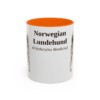 11oz Norwegian Lundehund Latin Mug, Orange, front view
