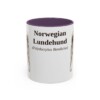 11oz Norwegian Lundehund Latin Mug, Purple, front view