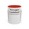 11oz Norwegian Lundehund Latin Mug, Red, front view