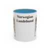 11oz Norwegian Lundehund Mug, Light Blue, front view