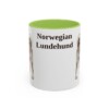 11oz Norwegian Lundehund Mug, Light Green, front view