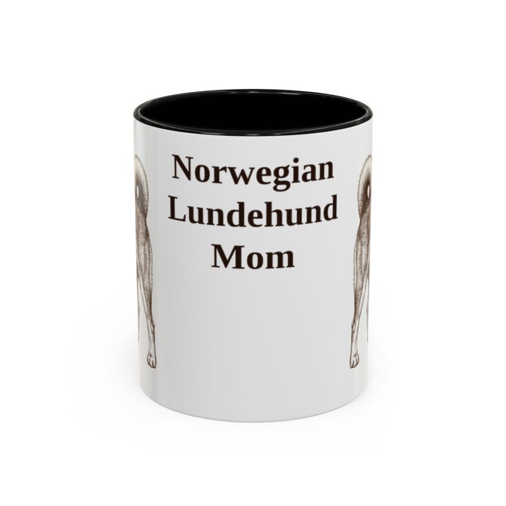 11oz-norwegian-lundehund-mug-mom-black-front 11oz Norwegian Lundehund Dog Mom Mug, Black, front view
