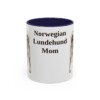 11oz-norwegian-lundehund-mug-mom-navy 11oz Norwegian Lundehund Dog Mom Mug, Navy, front view