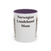 11oz-norwegian-lundehund-mug-mom-purple 11oz Norwegian Lundehund Dog Mom Mug, Purple, front view