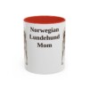 11oz-norwegian-lundehund-mug-mom-red 11oz Norwegian Lundehund Dog Mom Mug, Red, front view