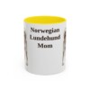 11oz-norwegian-lundehund-mug-mom-yellow 11oz Norwegian Lundehund Dog Mom Mug, Yellow, front view
