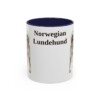 11oz Norwegian Lundehund Mug, Navy, front view