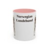 11oz Norwegian Lundehund Mug, Pink, front view