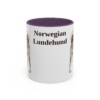 11oz Norwegian Lundehund Mug, Purple, front view