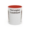 11oz Norwegian Lundehund Mug, Red, front view