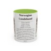 11oz Norwegian Lundehund Mug, Light Green, front view