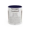 11oz Norwegian Lundehund Mug, Navy, front view