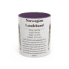 11oz Norwegian Lundehund Mug, Purple, front view