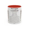 11oz Norwegian Lundehund Mug, Red, front view