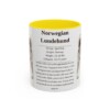 11oz Norwegian Lundehund Mug, Yellow, front view