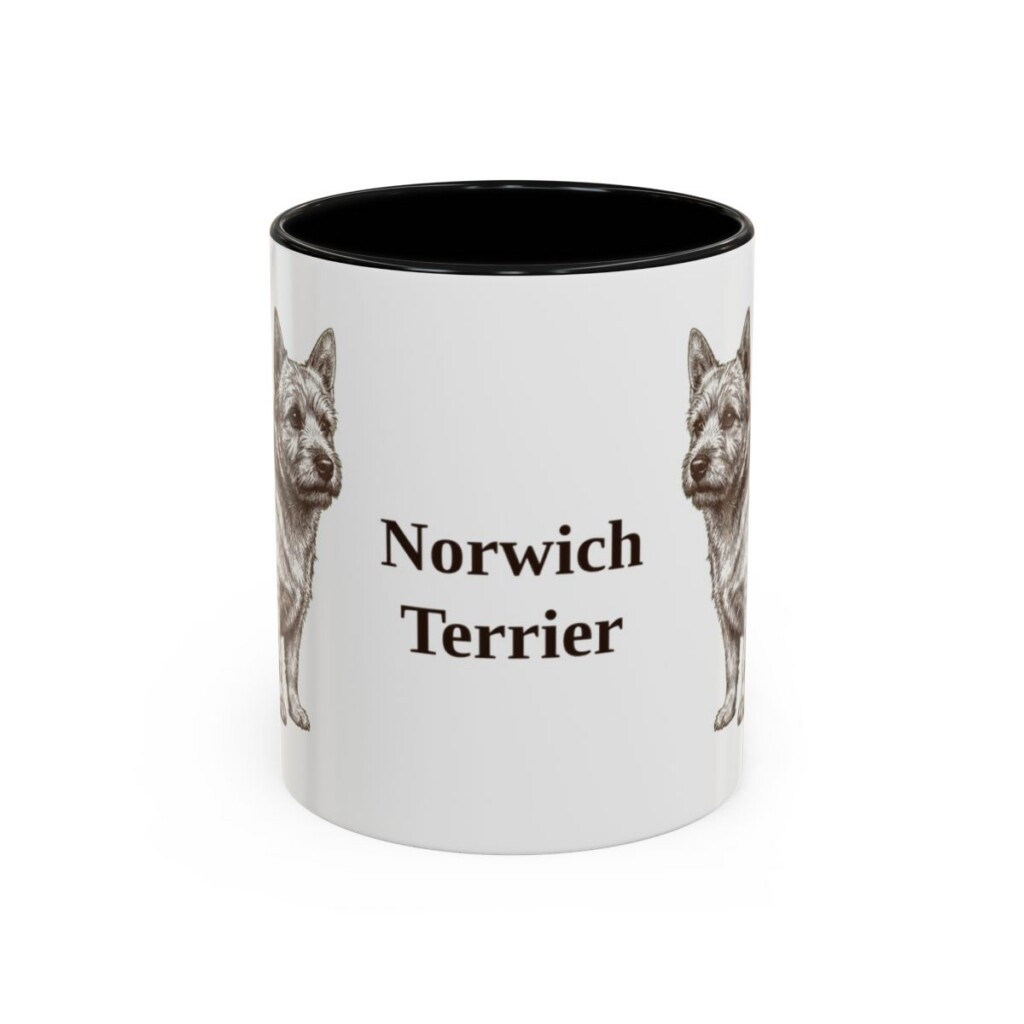 11oz Norwich Terrier Mug, Black, front view