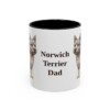 11oz Norwich Terrier Dog Dad Mug, Black, front view