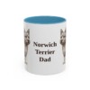 11oz Norwich Terrier Dog Dad Mug, Light Blue, front view