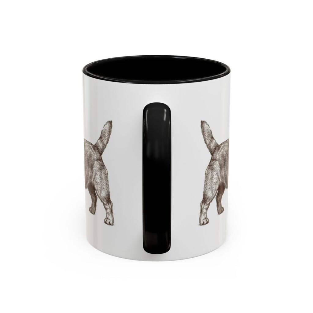 11oz Funny Norwich Terrier Mug, Black, back view