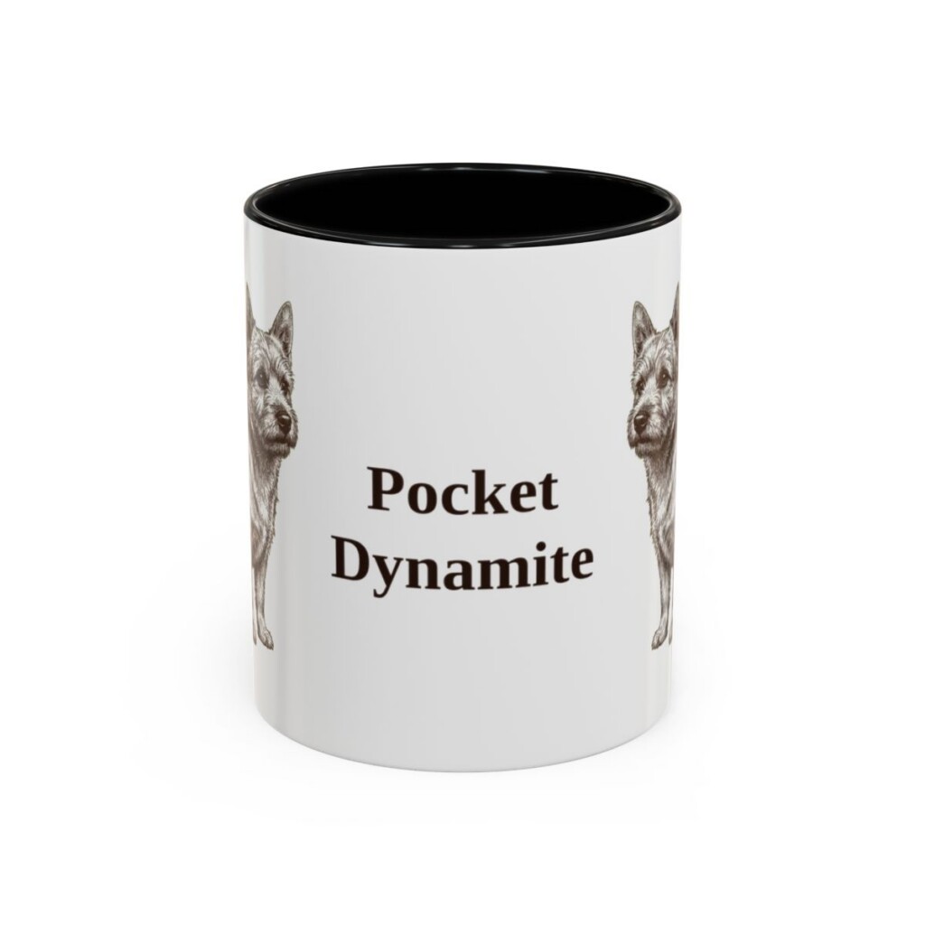 11oz Funny Norwich Terrier Mug, Black, front view
