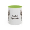 11oz Funny Norwich Terrier Mug, Light Green, front view