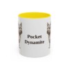 11oz Funny Norwich Terrier Mug, Yellow, front view