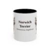 11oz Norwich Terrier Latin Mug, Black, front view