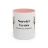 11oz Norwich Terrier Latin Mug, Pink, front view