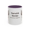 11oz Norwich Terrier Latin Mug, Purple, front view